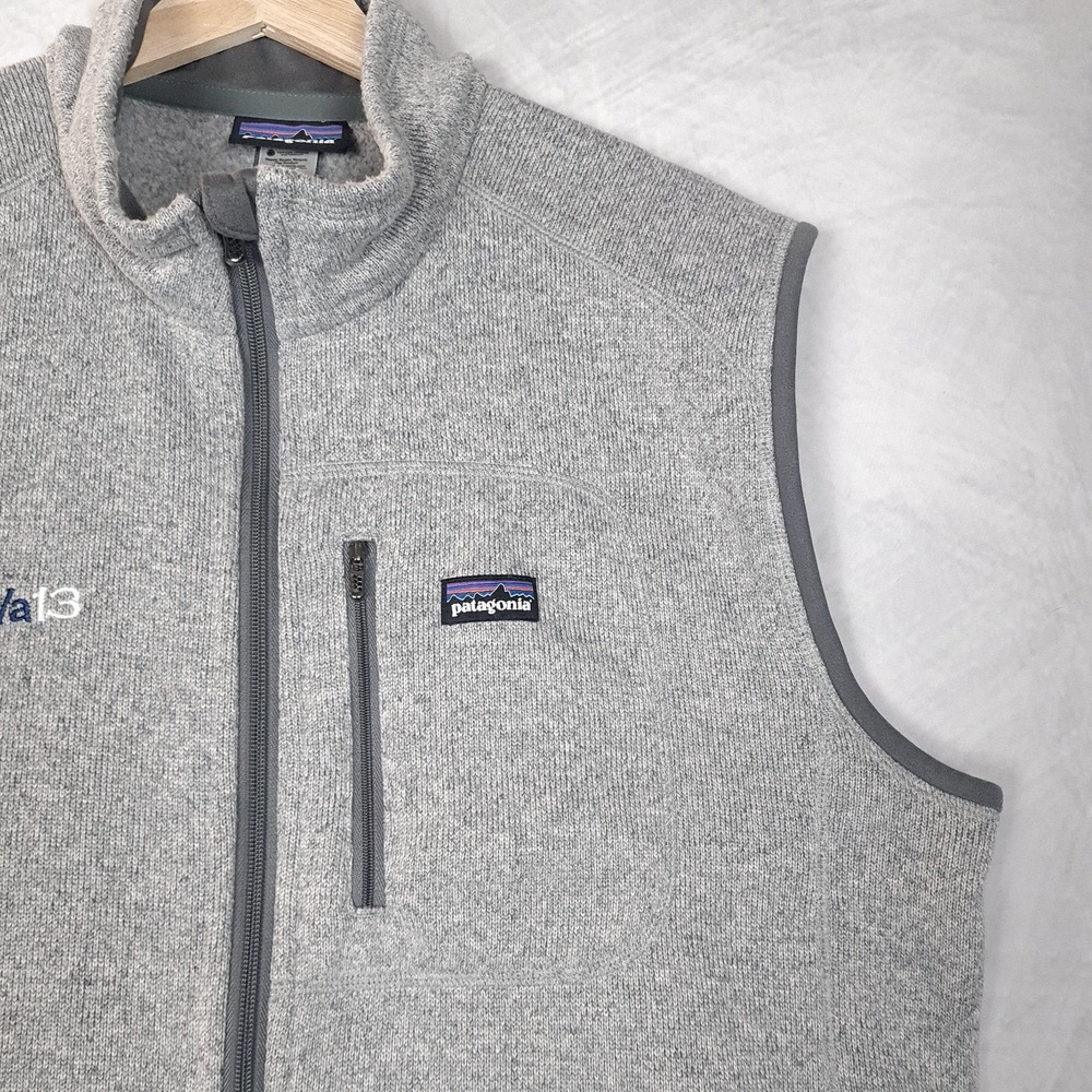 Patagonia Better Sweater Vest Mens XL Gray Heather Fleece Full Zip DeVa13 Logo - Picture 7 of 15